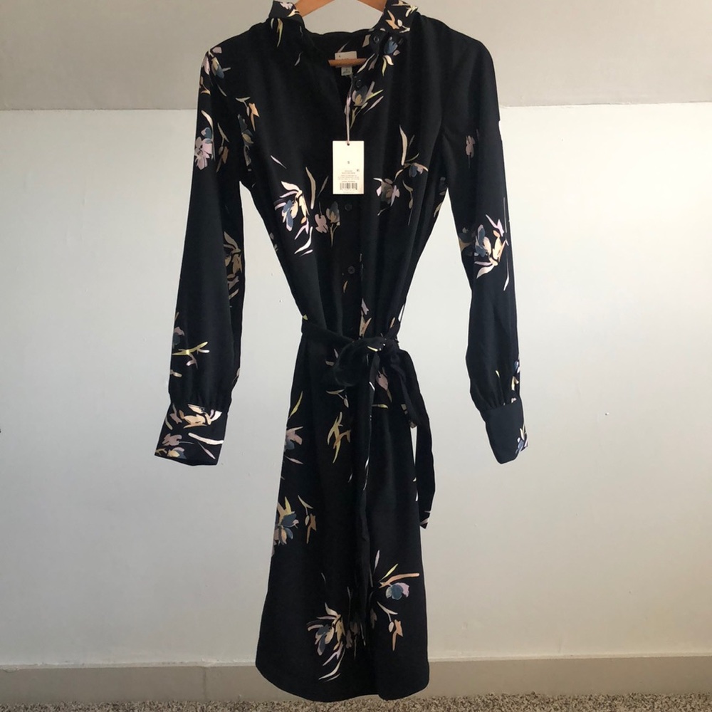 Black dress with floral print